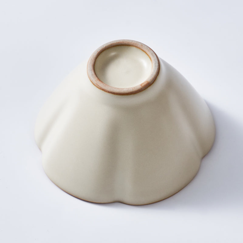 90ml Handmade Ru Kiln Petal Tea Cup | Elegant Ceramic Gongfu Teacup from Dehua