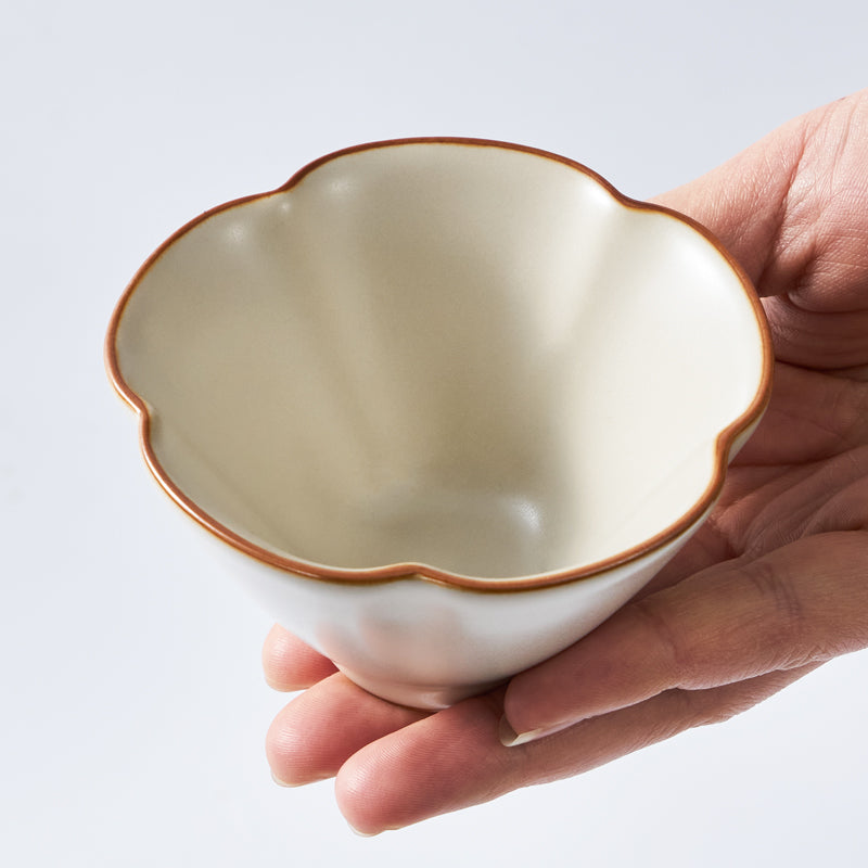 90ml Handmade Ru Kiln Petal Tea Cup | Elegant Ceramic Gongfu Teacup from Dehua