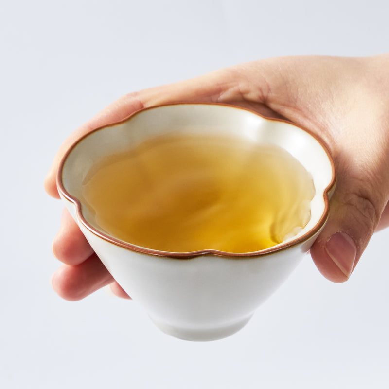 90ml Handmade Ru Kiln Petal Tea Cup | Elegant Ceramic Gongfu Teacup from Dehua