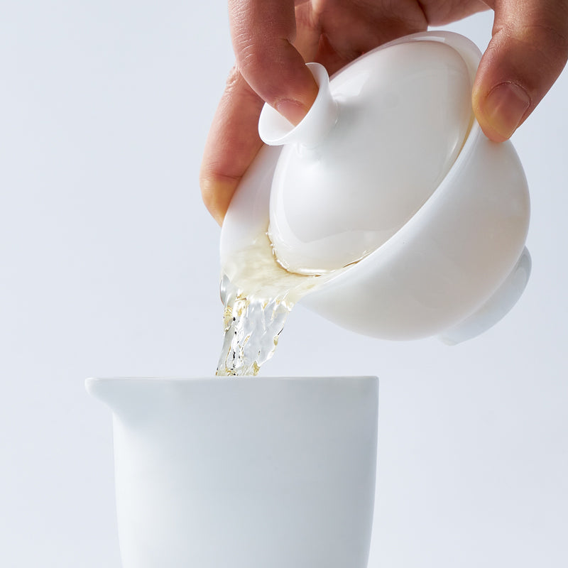 Frosted Jade Porcelain Gaiwan | Handmade Dehua White Ceramic Tea Cup | 150ml Gongfu Tea Brewer