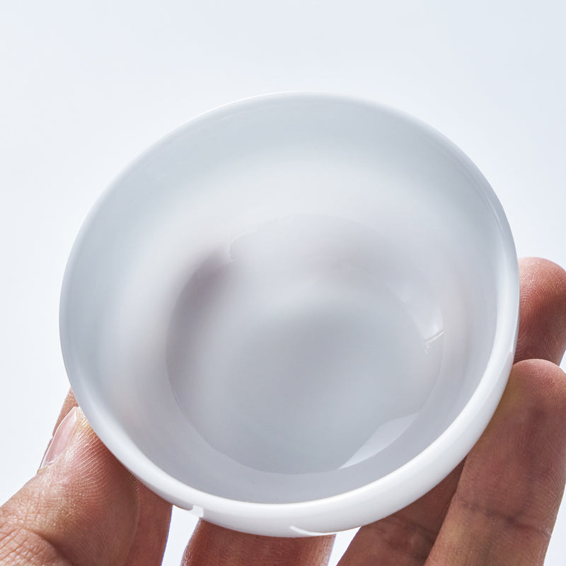 Frosted Jade Porcelain Tasting Cup | Handmade Dehua White Ceramic Tea Cup | 60ml Gongfu Tea Ware