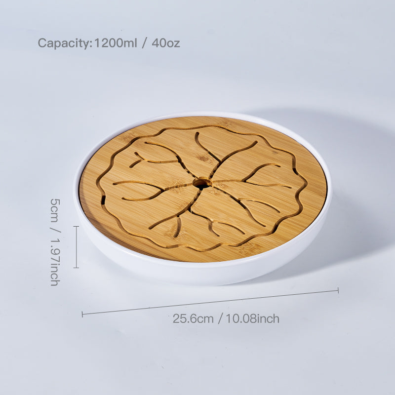 Portable Bamboo Tea Tray with Water Storage - Chinese Gongfu Tea Board for Home & Office