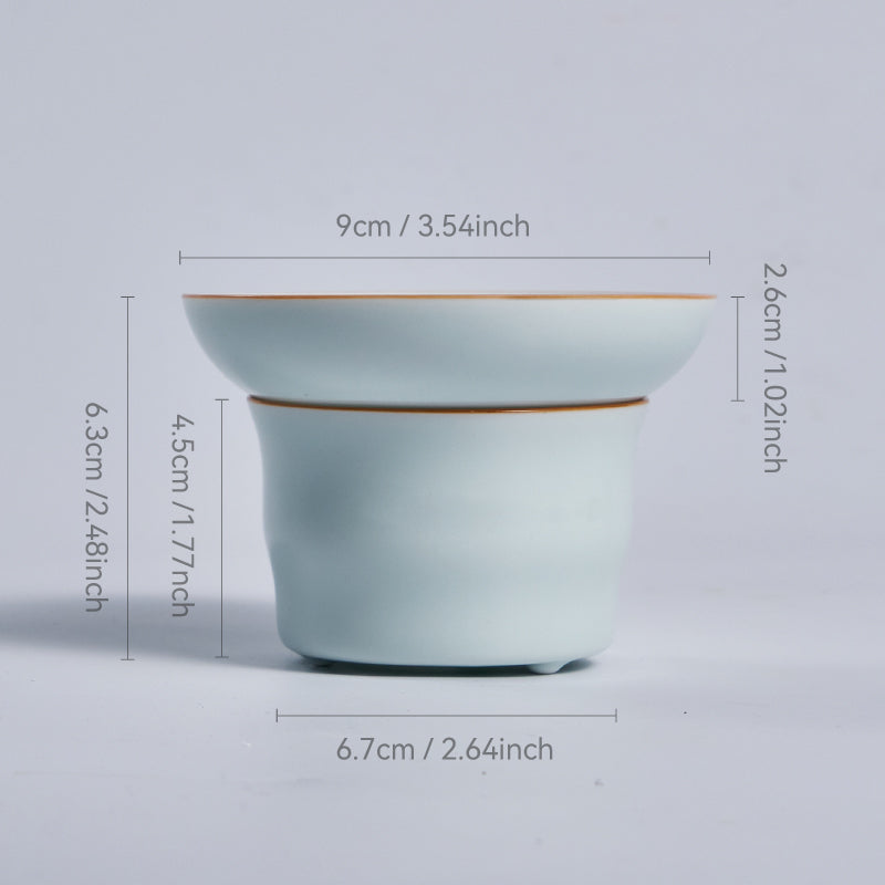 Handmade Celadon Tea Strainer | Ceramic Gongfu Tea Filter for Loose Leaf Tea