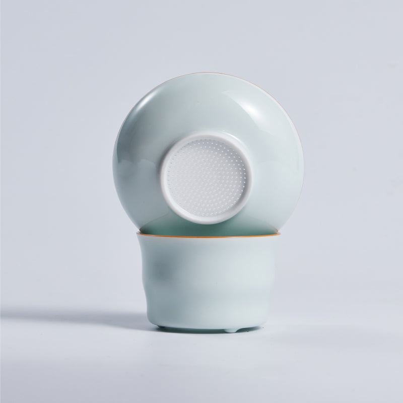 Handmade Celadon Tea Strainer | Ceramic Gongfu Tea Filter for Loose Leaf Tea