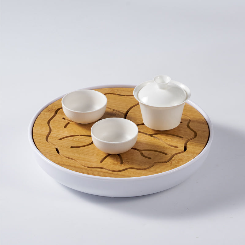 Portable Bamboo Tea Tray with Water Storage - Chinese Gongfu Tea Board for Home & Office