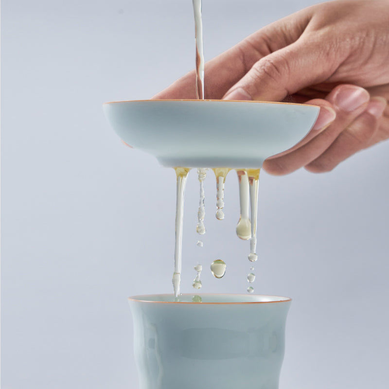 Handmade Celadon Tea Strainer | Ceramic Gongfu Tea Filter for Loose Leaf Tea