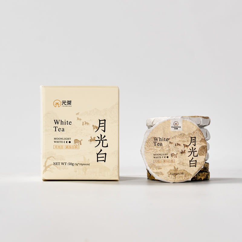 Yunnan Moonlight White Tea Mini Cake – 6-Year Aged | Honey & Fruity Aroma | Premium Pressed White Tea