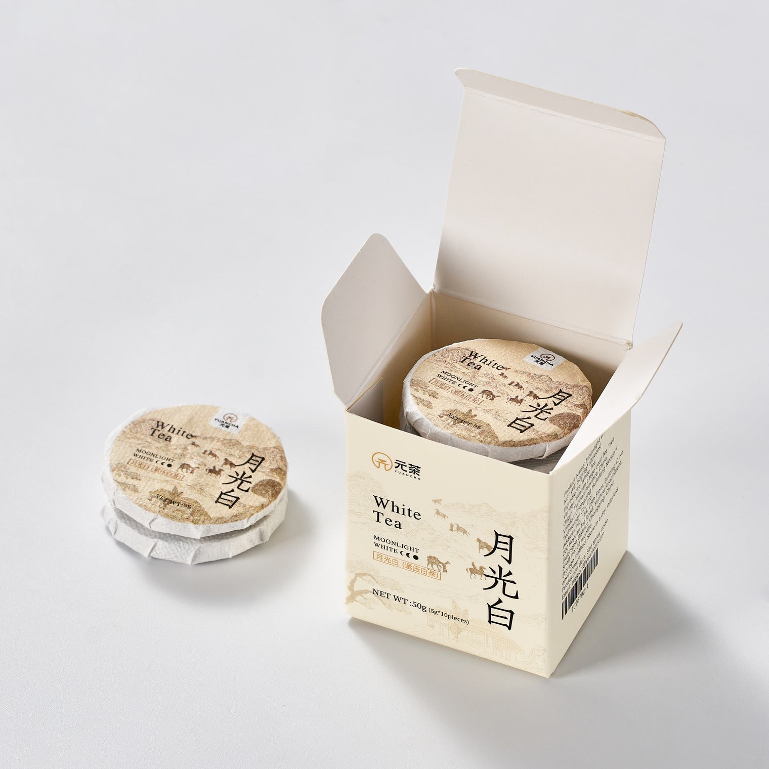 Yunnan Moonlight White Tea Mini Cake – 6-Year Aged | Honey & Fruity Aroma | Premium Pressed White Tea