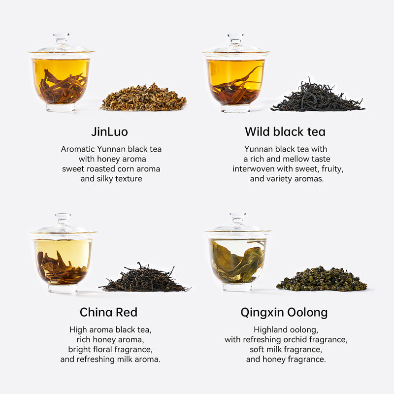 Premium Chinese Tea Sampler | 8 Loose Leaf Teas | Black, White, Oolong & Pu-erh Variety Pac
