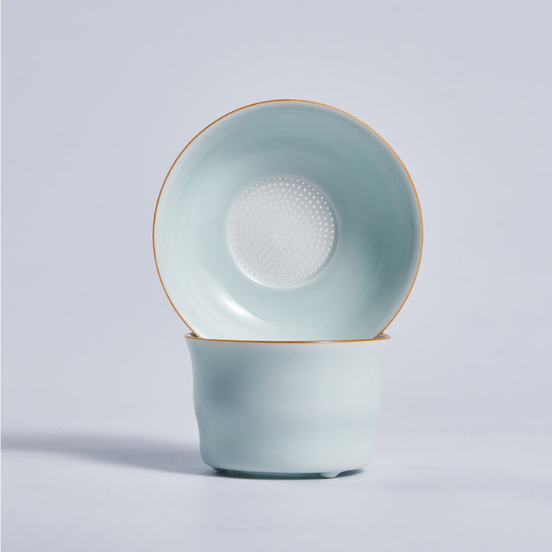 Handmade Celadon Tea Strainer | Ceramic Gongfu Tea Filter for Loose Leaf Tea