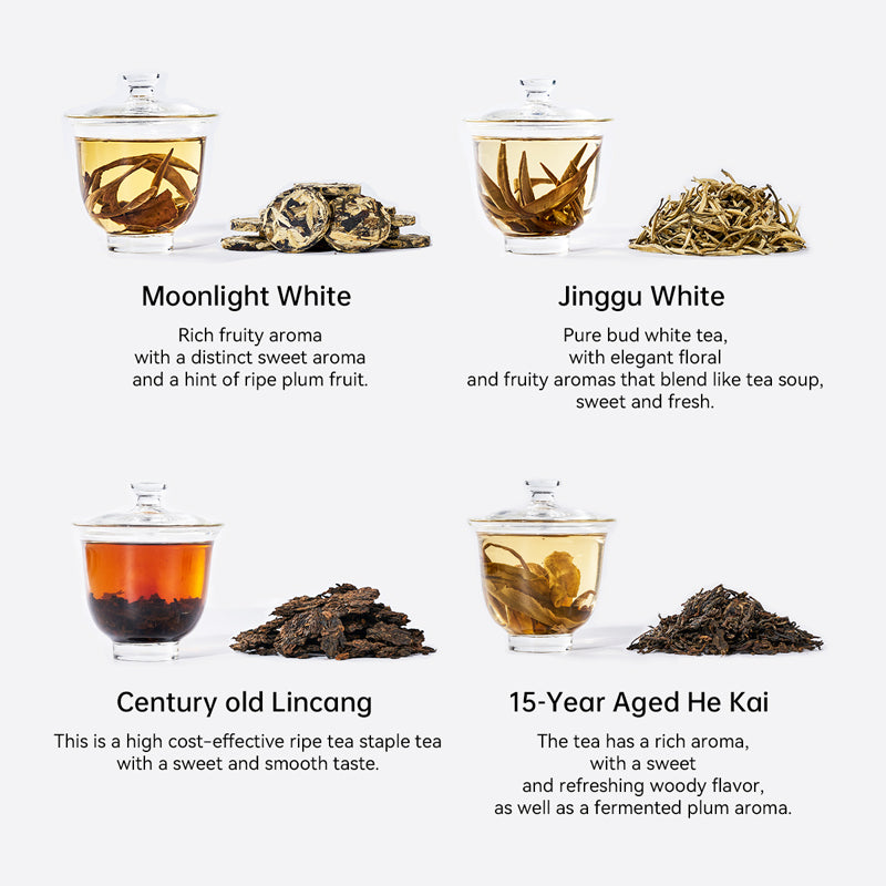 Premium Chinese Tea Sampler | 8 Loose Leaf Teas | Black, White, Oolong & Pu-erh Variety Pac