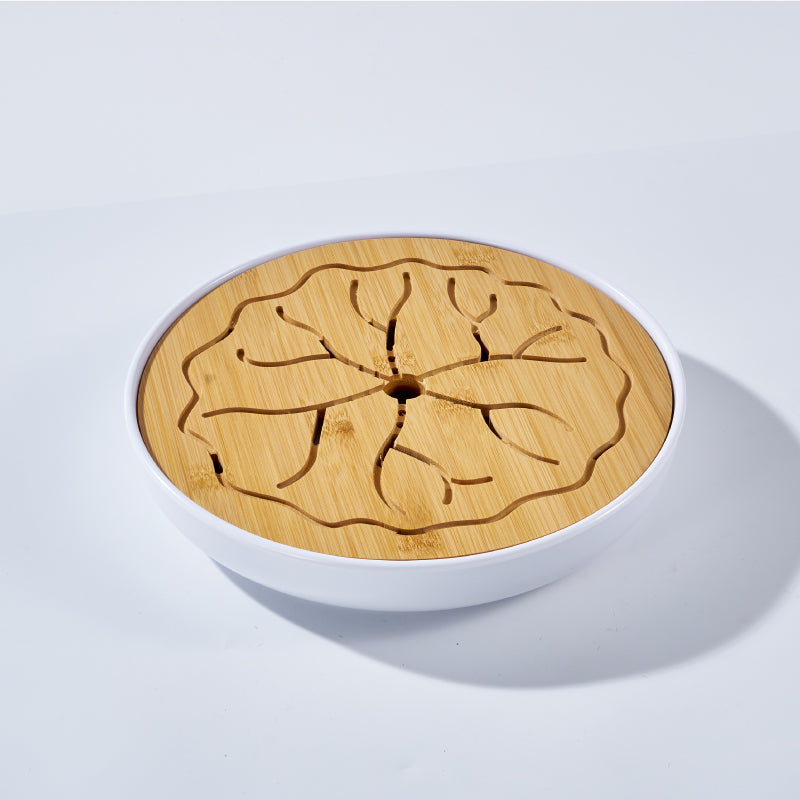 Portable Bamboo Tea Tray with Water Storage - Chinese Gongfu Tea Board for Home & Office