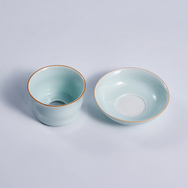 Handmade Celadon Tea Strainer | Ceramic Gongfu Tea Filter for Loose Leaf Tea